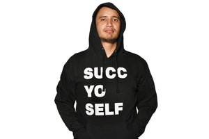 Man wearing Succulent Studios hoodie | SUCC YO SELF