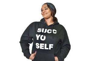 Woman wearing Succulent Studios Unisex Sweatshirt | SUCC YO SELF
